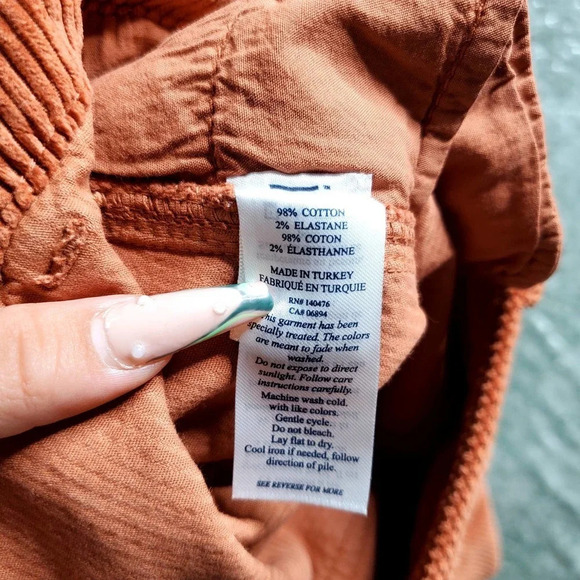 Faherty Ellington Corduroy Button Front Mini Skirt in Gingerbread - Picture 8 of 8